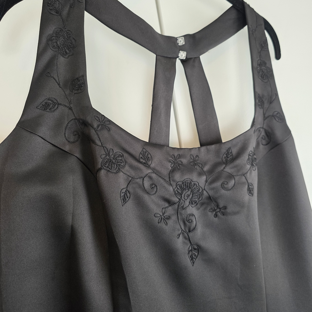 Forever Yours Black Embroidered Dress